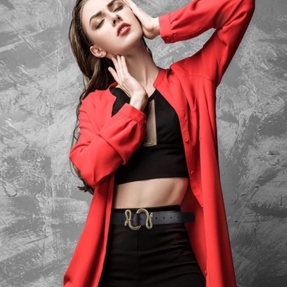 - Vintage Leather Snake buckle belt *NEW* - Picture 2 of 3